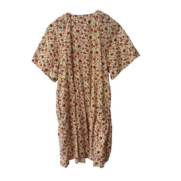 Old Navy Women's 2X Orange Floral Peasant Cottagecore Pockets Tiered Boho - Picture 6 of 6